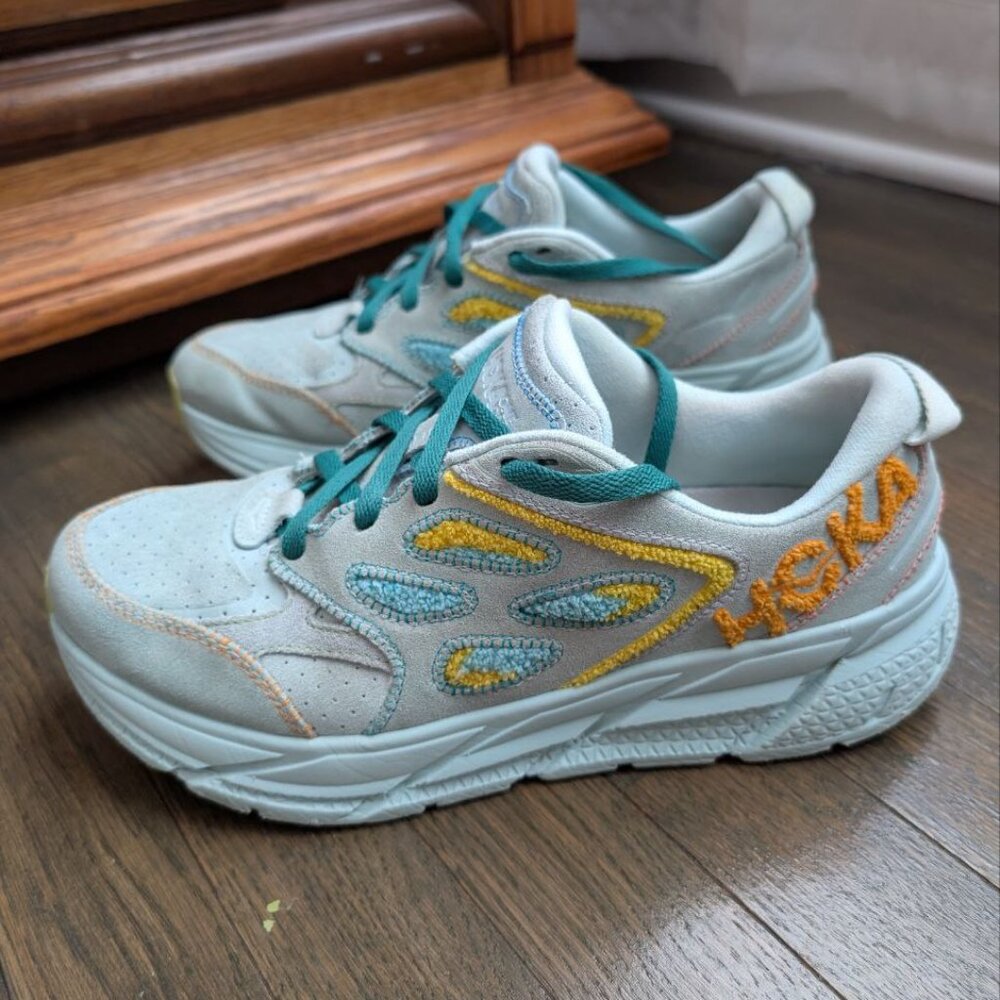 Hoka One One U Clifton L Embroidery Sneaker Shoes, Size Men 9.5 / Women 10,5 US - Picture 12 of 14